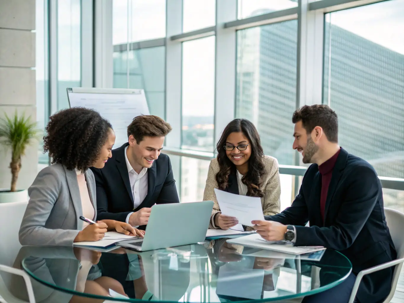 A crisis response team providing support and guidance to employees during a difficult situation in the workplace.